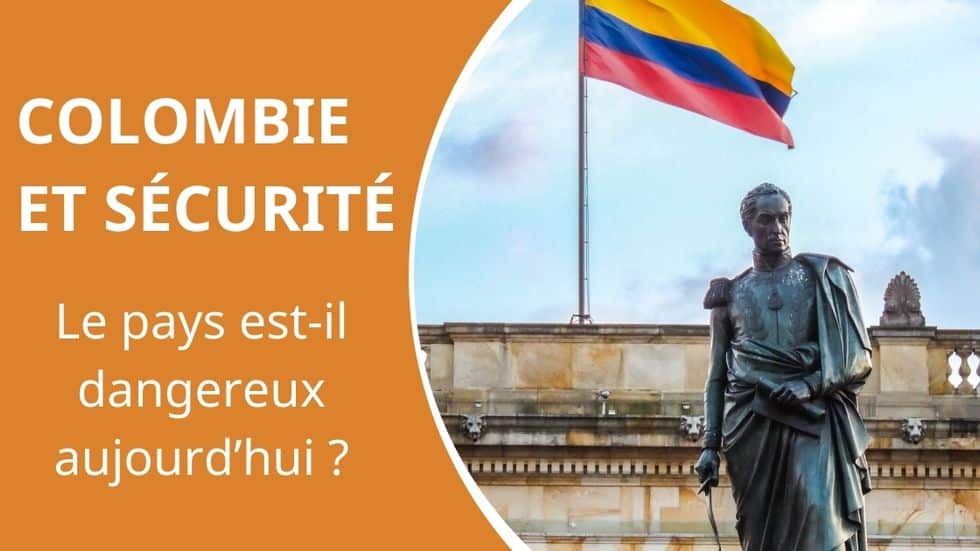 image principale avec avec statue et drapeau colombien