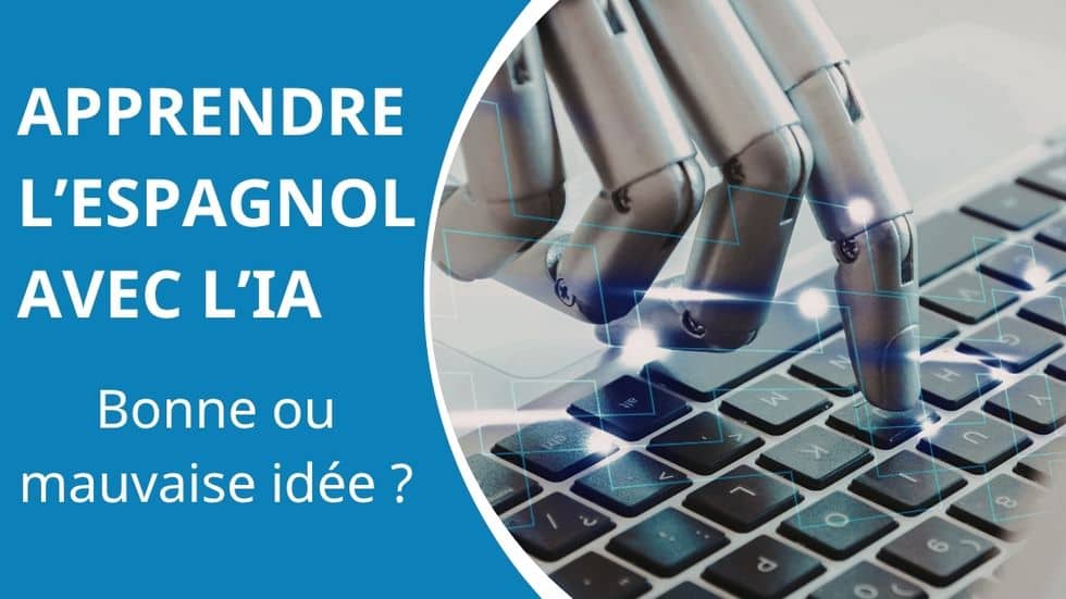 Main de robot IA tapant sur un clavier d'ordinateur